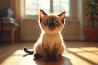 Chat siamois dans la lumière naturelle du jour