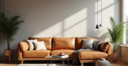 meubles salon cuir tissu