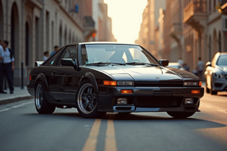 Nissan 240SX stationnée en ville en plein jour